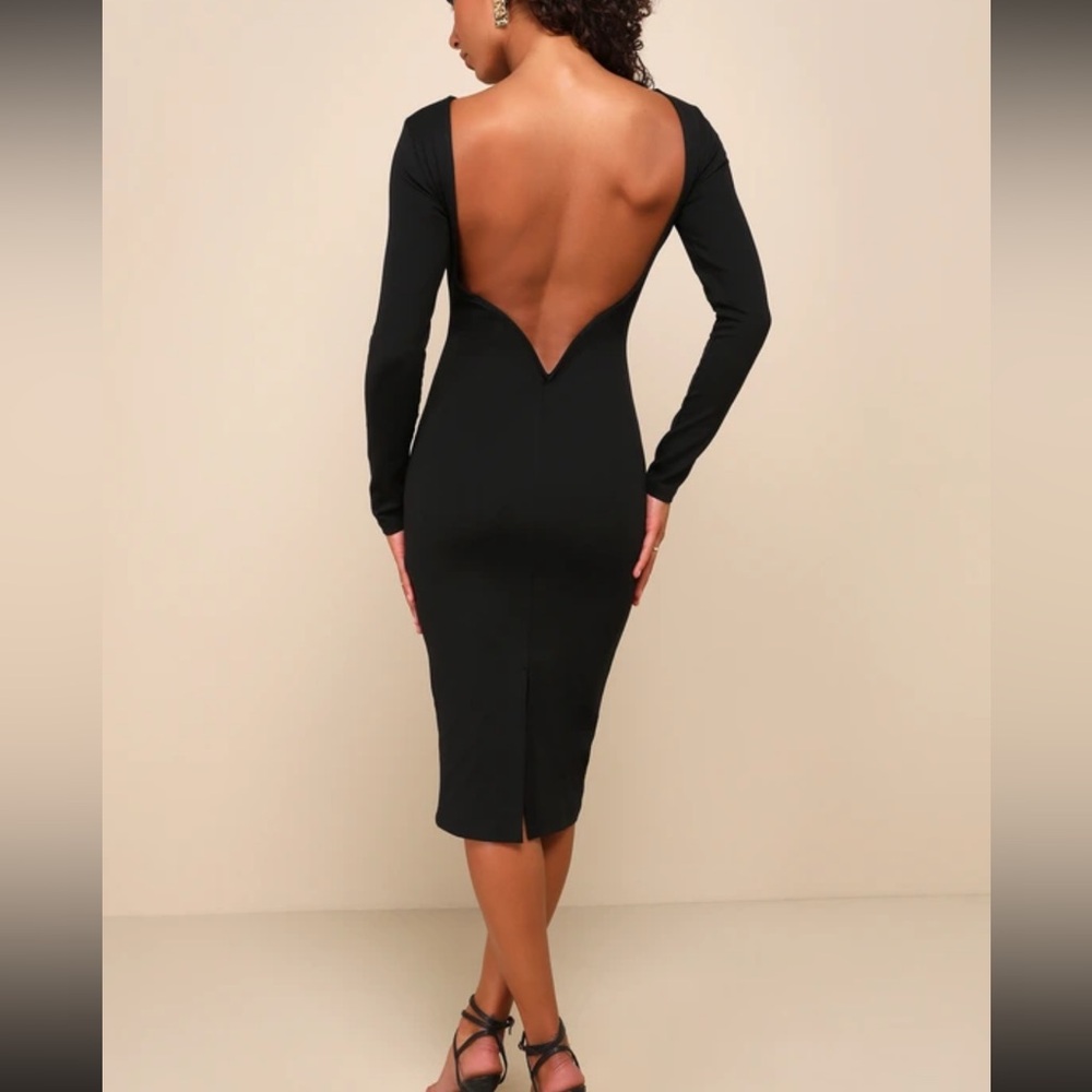 NWT Lulus Va Va Vroom Black Backless Midi Dress size Small